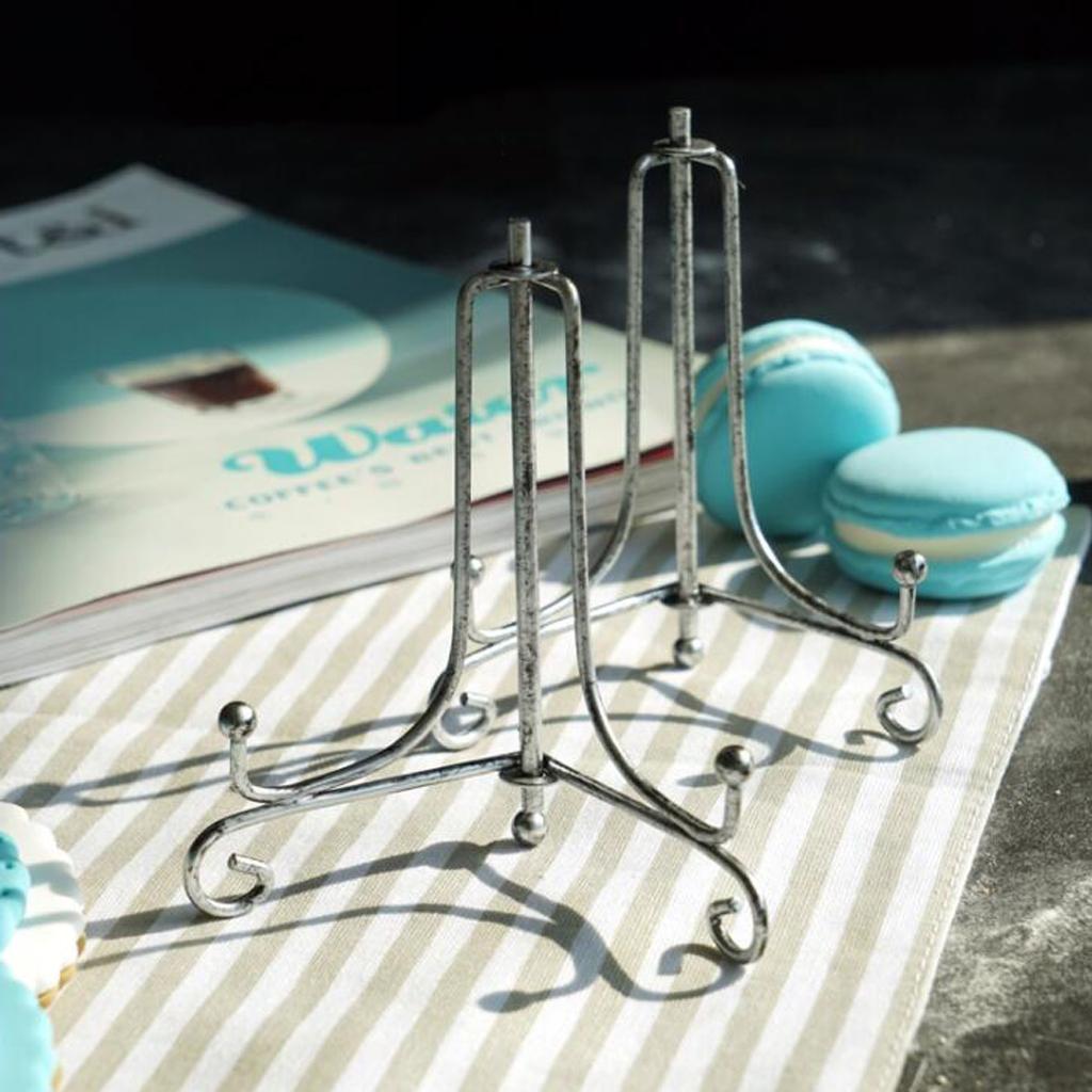 Iron Display Stand, Easel Plate Display Holder, Displays Card, Cookie Silver