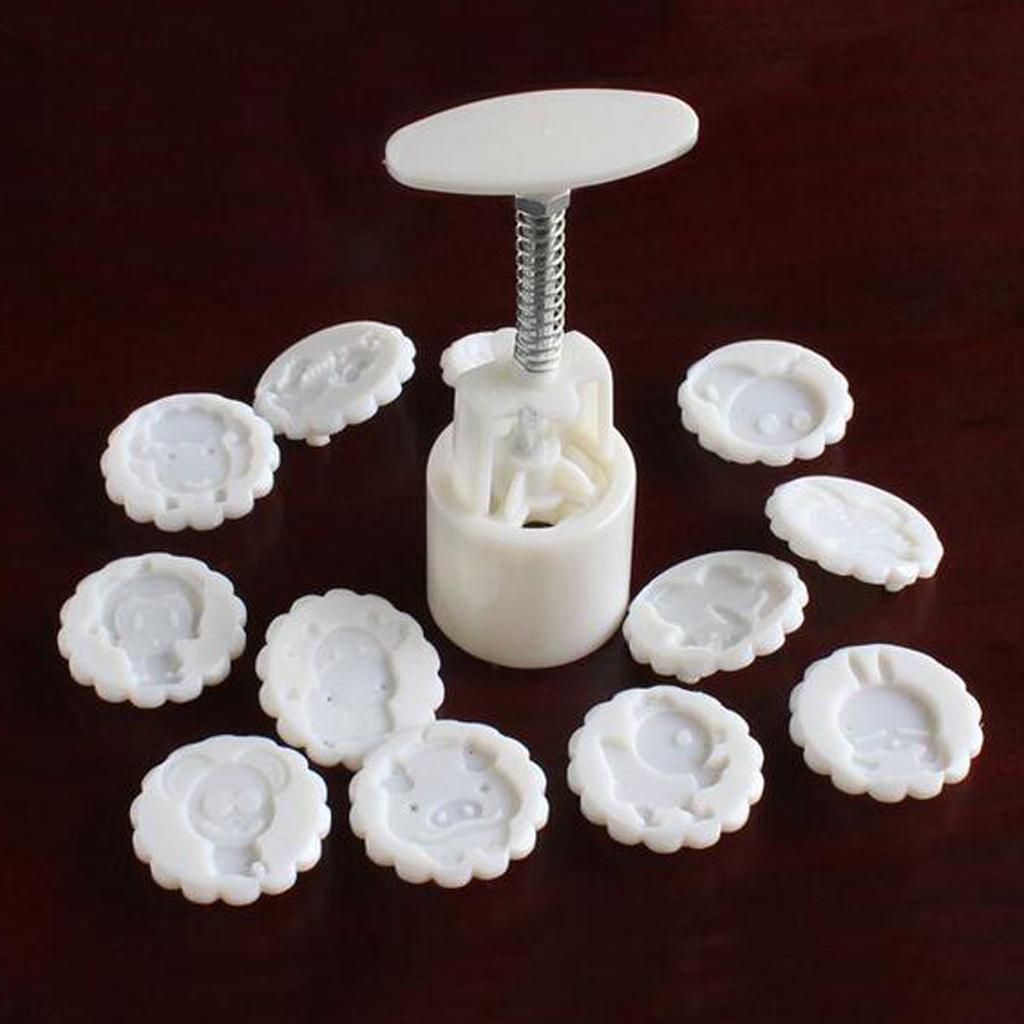 Moon Cake Mould 12 Chinese Baking Round Hand Pressure Pastry Mold