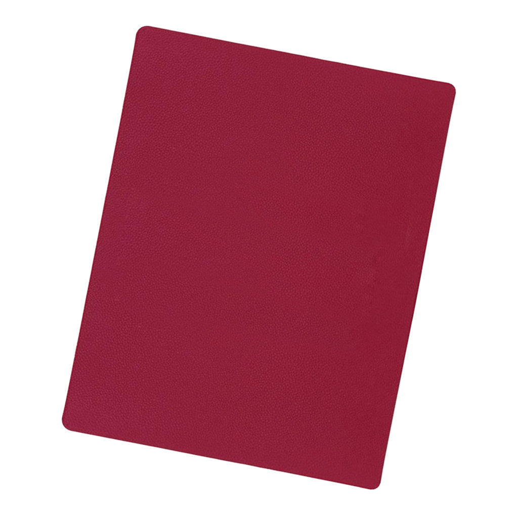PU Leather Double Sided Mouse Mat Rectangle Table Cover wine red