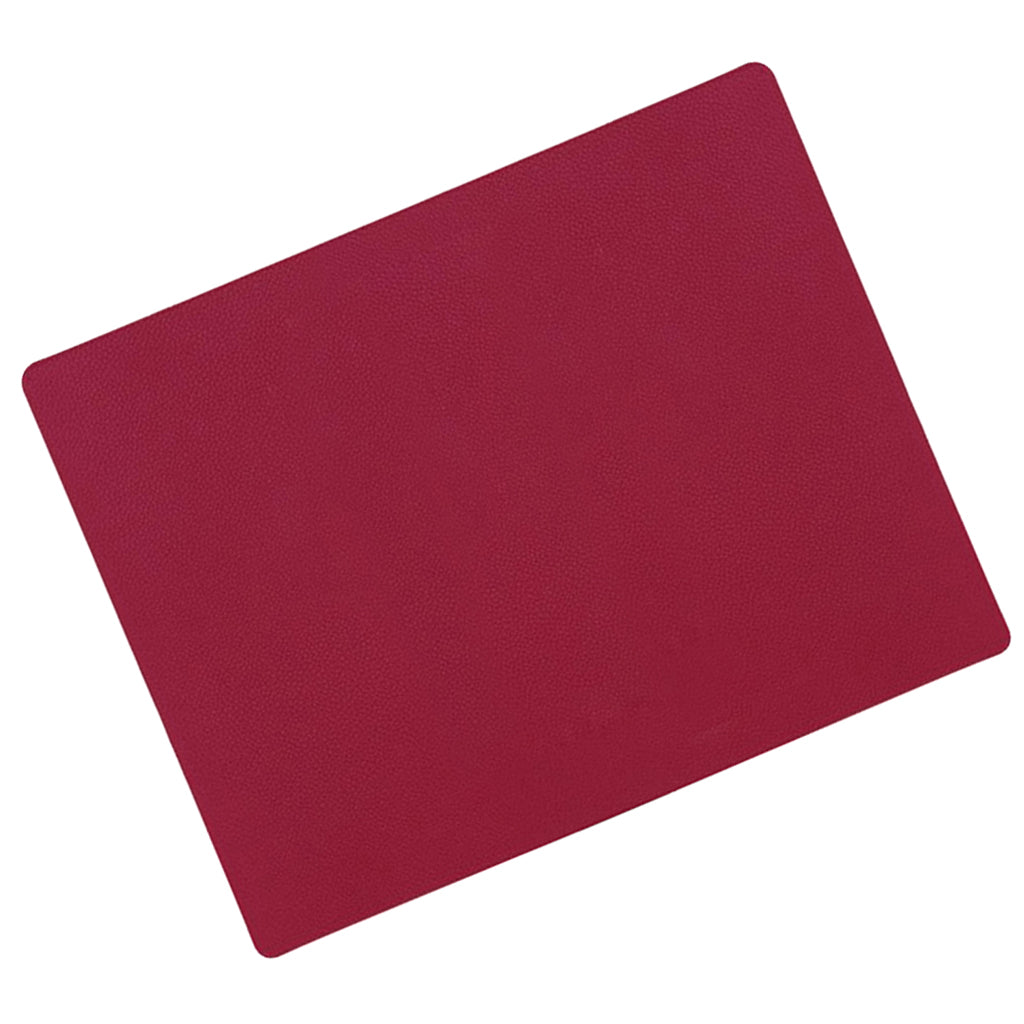PU Leather Double Sided Mouse Mat Rectangle Table Cover wine red