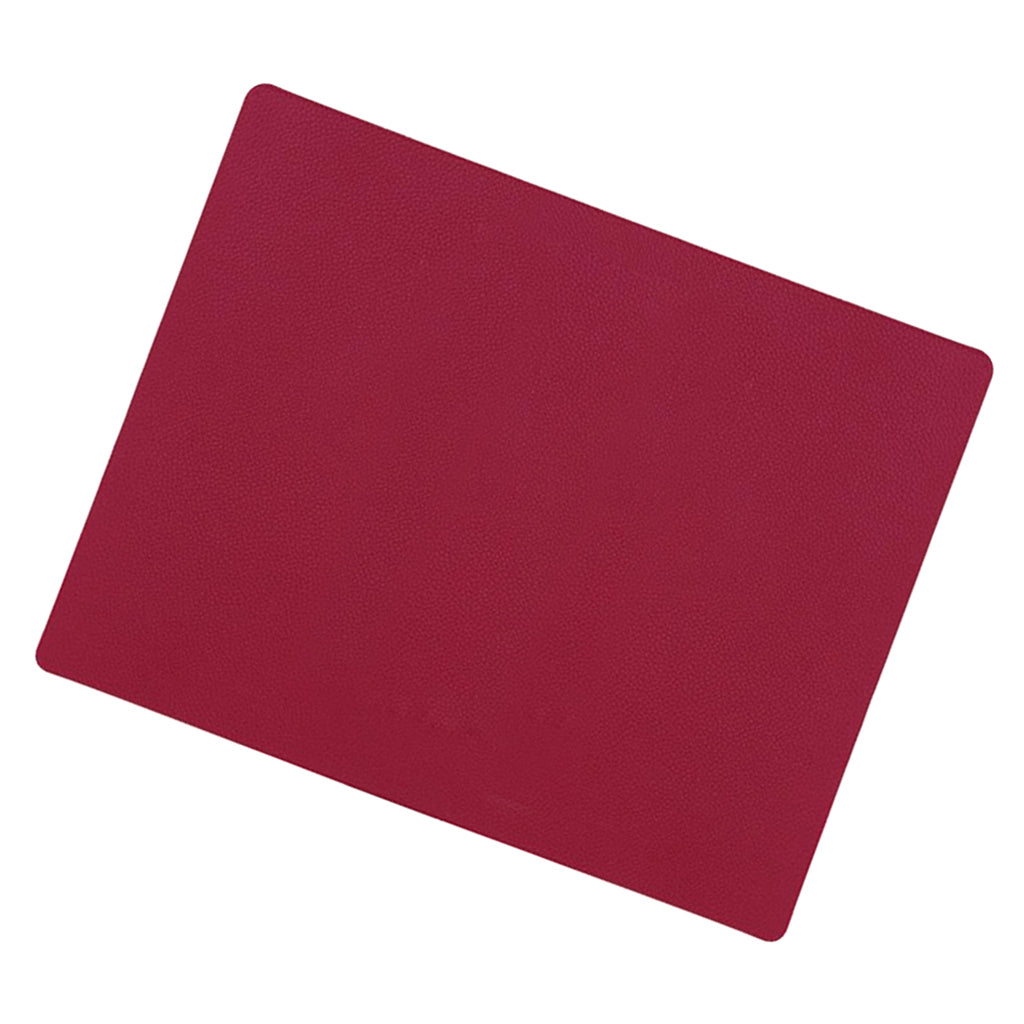 PU Leather Double Sided Mouse Mat Rectangle Table Cover wine red