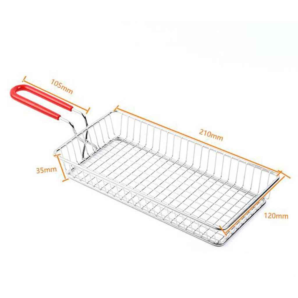 Rectangle Stainless Steel Mesh Strainer Basket for Fried Food Vegetable Tool