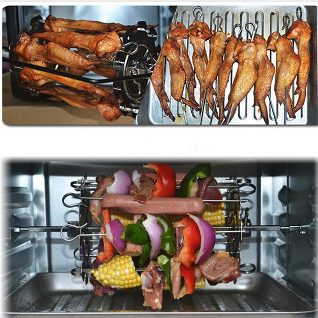 Stainless Steel Skewers Machine BBQ Kebab Maker Roasting Grill 212mm