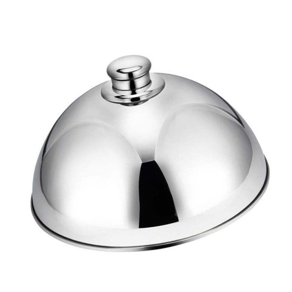 Stainless Steel Food Cover Cloche Plate with Domed Cover Dish Silver big