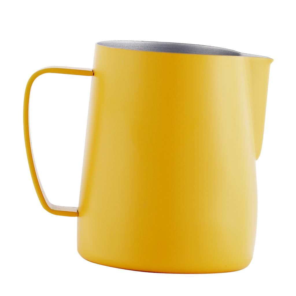 Espresso Milk Frothing Pitcher Stainless Latte Art Coffee Jug Yellow