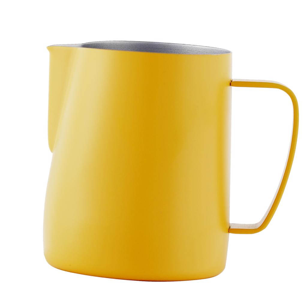Espresso Milk Frothing Pitcher Stainless Latte Art Coffee Jug Yellow