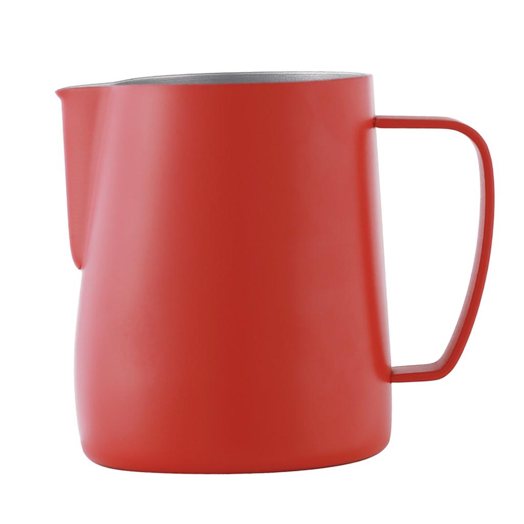 Stainless Steel Coffee Frothing Milk Latte Jug Pitcher 600ml Rose Red