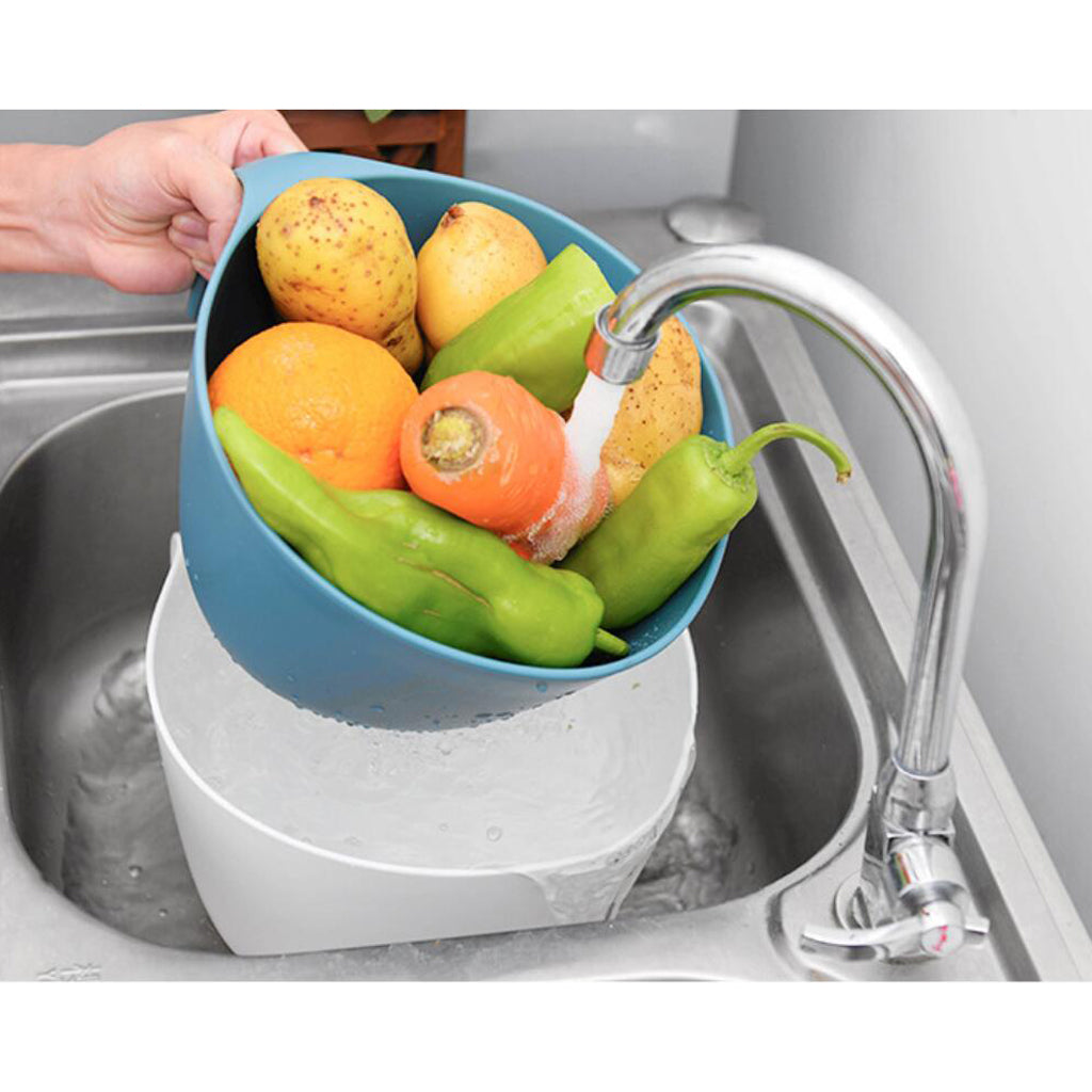 Kitchen Fruit Vegetables Strainer Washing Basket Storage Salad Serving