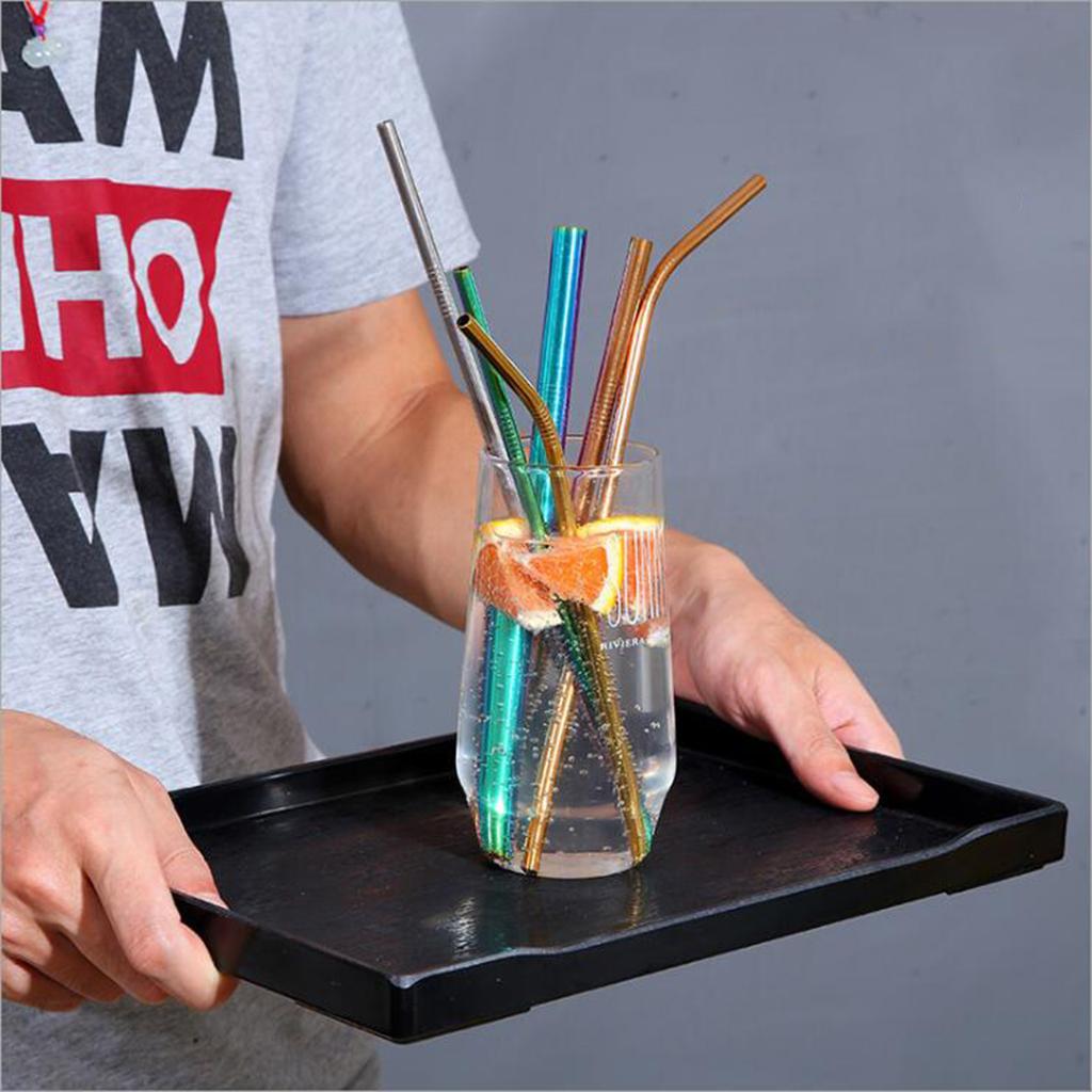 Stainless Steel Drinking Straw Cocktail Straws Party Supplies S-Black