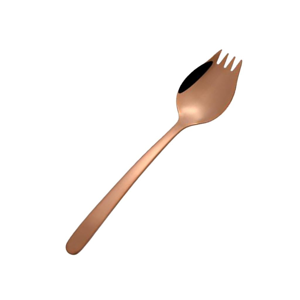 Outdoor Stainless Steel Spoon Spork Practical Cutlery Flatware Rose Gold