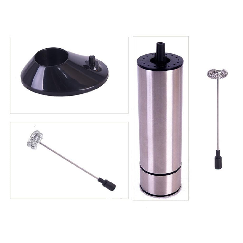 Double Spring Whisk Electric Milk Frother Mixer Hand Milk Foamer with Stand