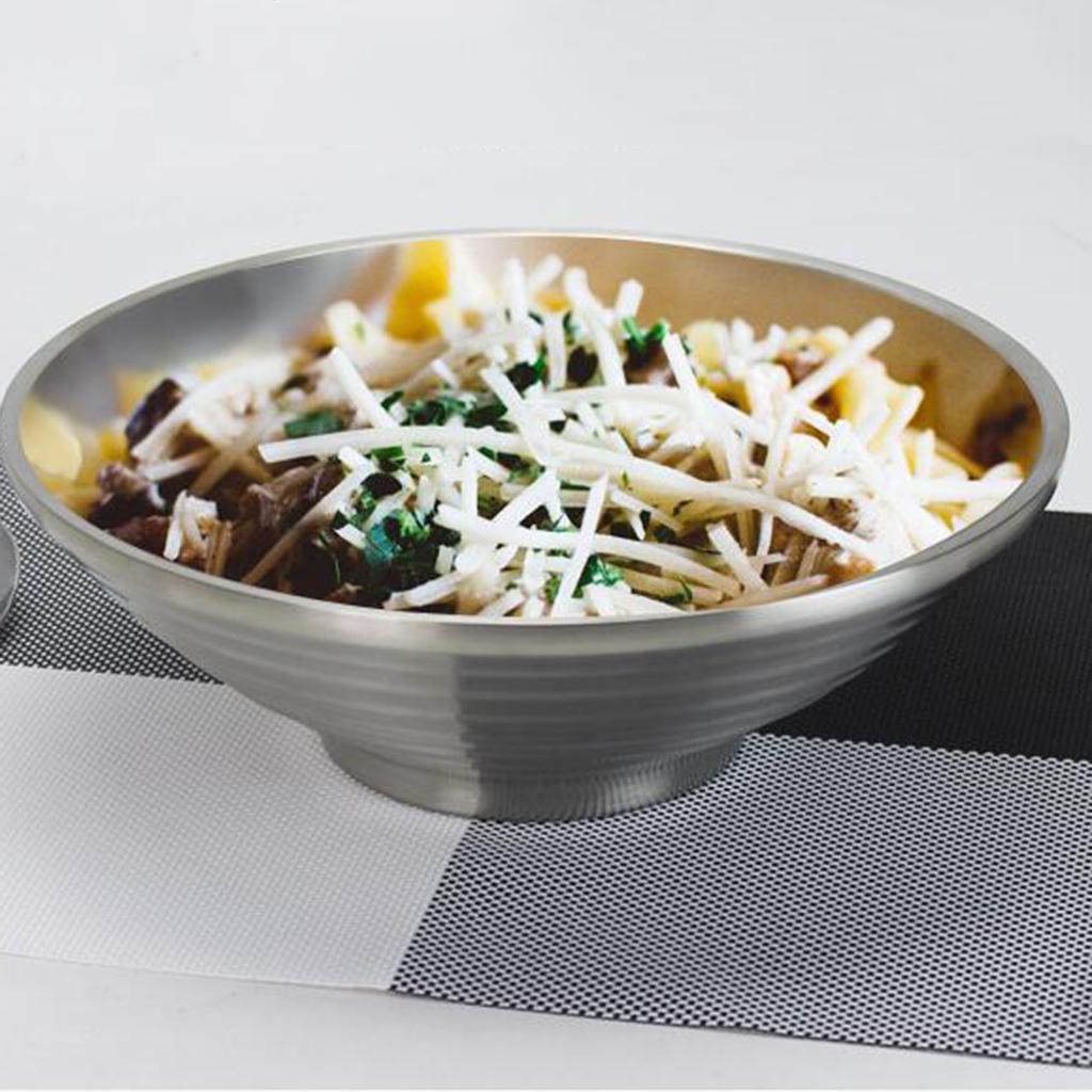 Double Wall Insulated Stainless Steel Bowl for Salad, Soup, Noodle 18cm