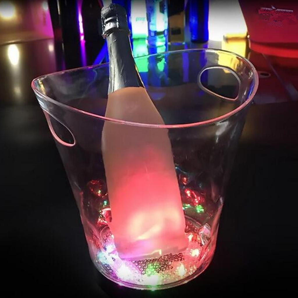 Light Up LED Ice Bucket Cool Colorful Champagne Bucket Drinks Cooler Chill A