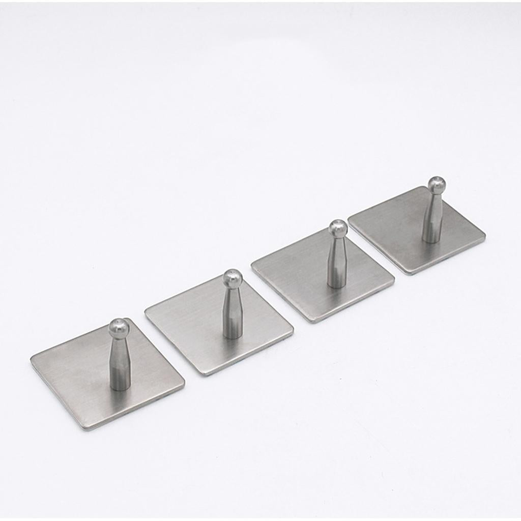 Stainless Steel Self Adhesive Hooks- Sticky Wall Door Hook Robe Tea Towel