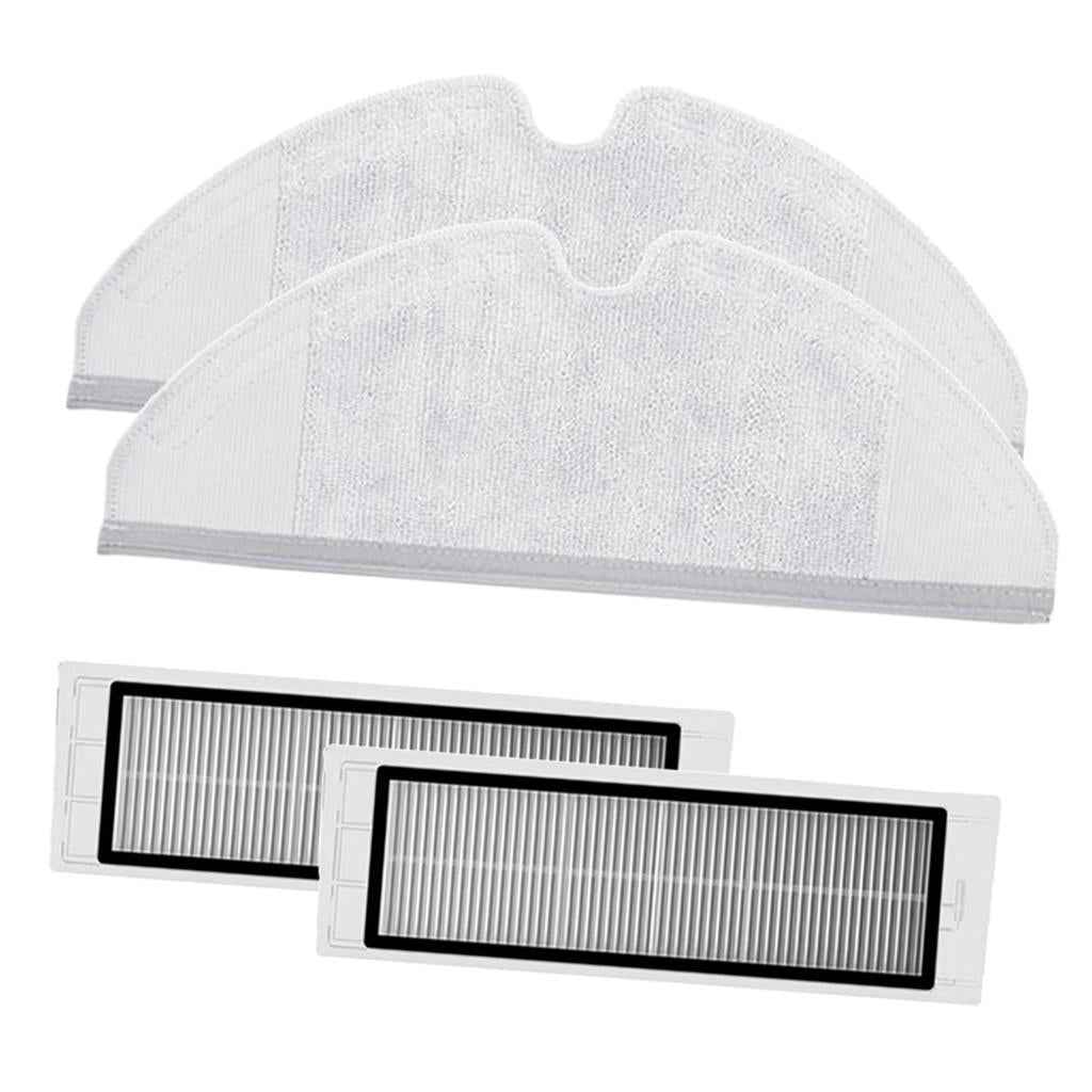 2pcs Mopping Pad + 2pcs HEPA Filter for Xiaomi Roborock Robot Vacuum Cleaner