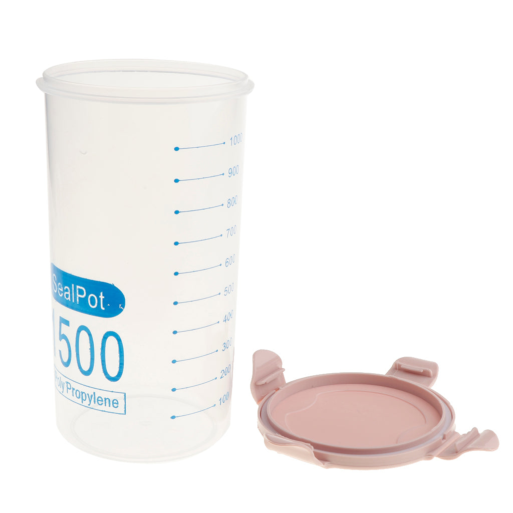 Cereal Container Storage Containers Flour Container Keeper Pink 1500ml