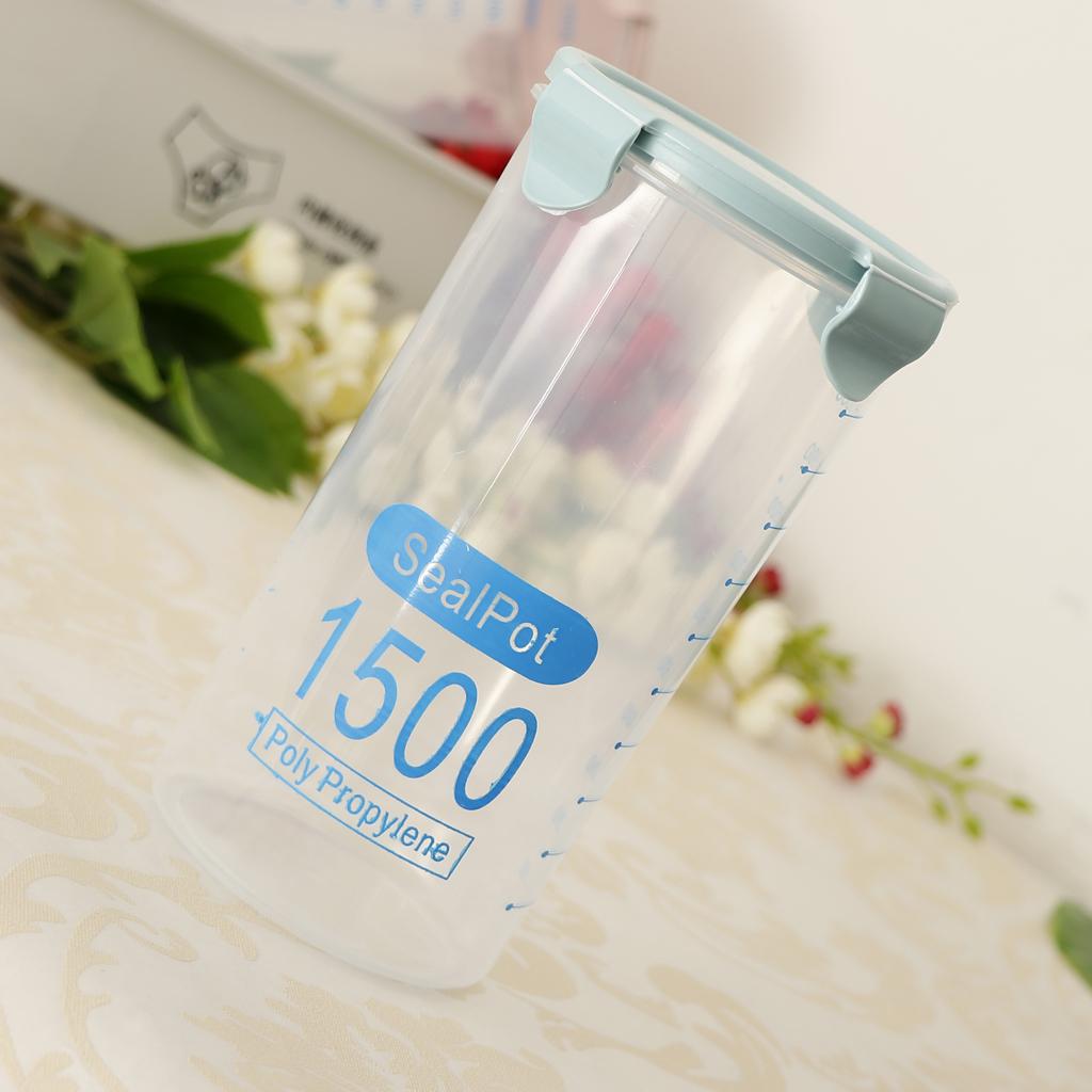Cereal Container Storage Containers Flour Container Keeper Blue 1500ml