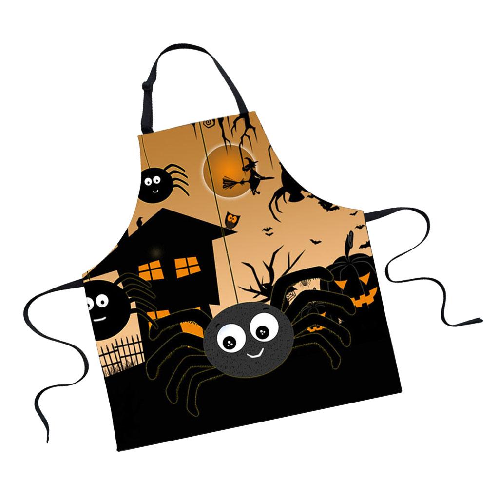Halloween Apron, Unisex Kitchen Bib Apron Adjustable Neck Cooking Gift G
