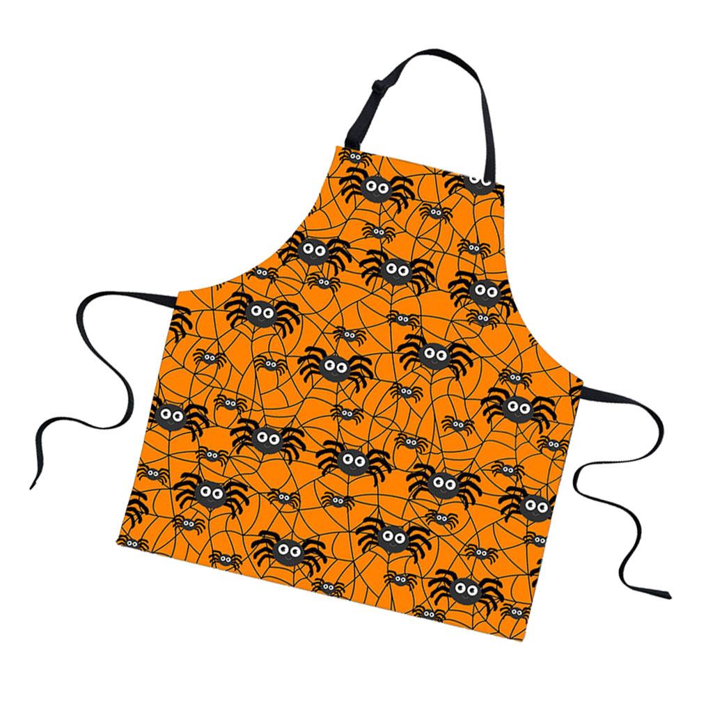 Halloween Apron Sleeveless Waterproof Unisex Bib Apron Spider