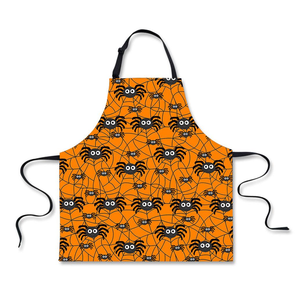 Halloween Apron Sleeveless Waterproof Unisex Bib Apron Spider