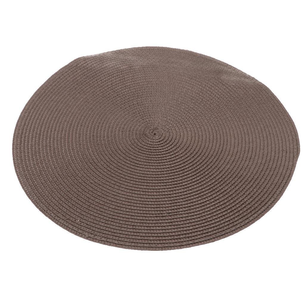 Round Placemats Heat Resistant WashableTable Mats for Kitchen Table Gray