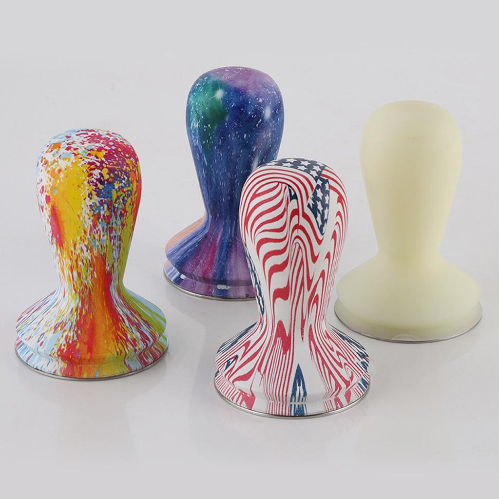 Stainless Steel Coffee Tamper Machine Espresso Press Flat Base Colorful