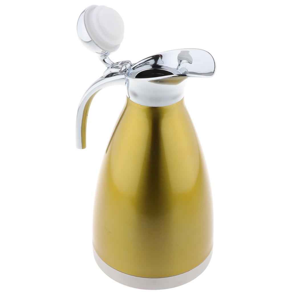 1.5L Stainless Steel Double Wall Insulated Coffee Carafe Tea Kettle Golden