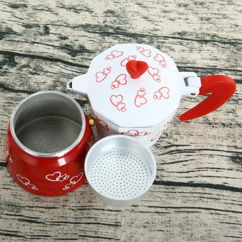 Coffee Pot Double Aluminium Kettle Moka Latte Jug with Infuser 6 Cup