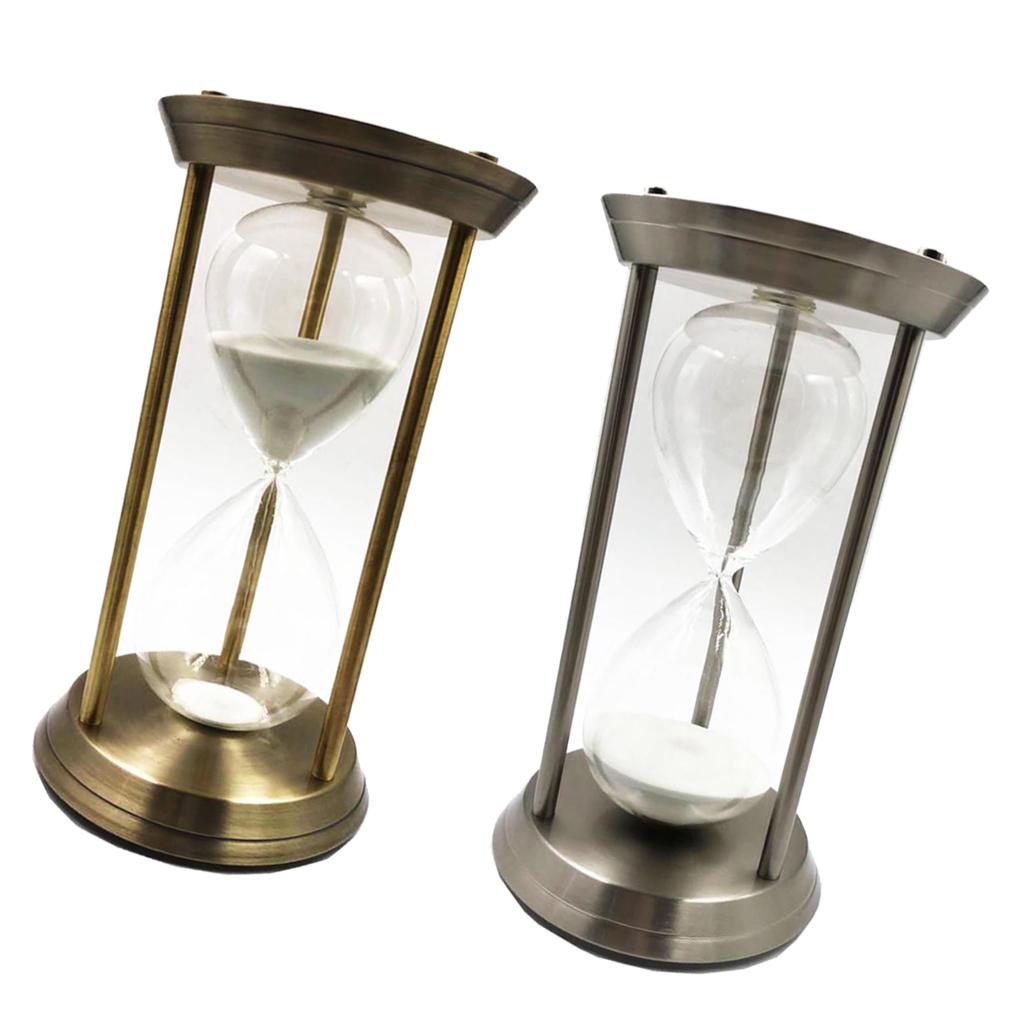 Metal Sandglass Rotating Hourglass Sand Clock Timers Desktop 60 Minutes