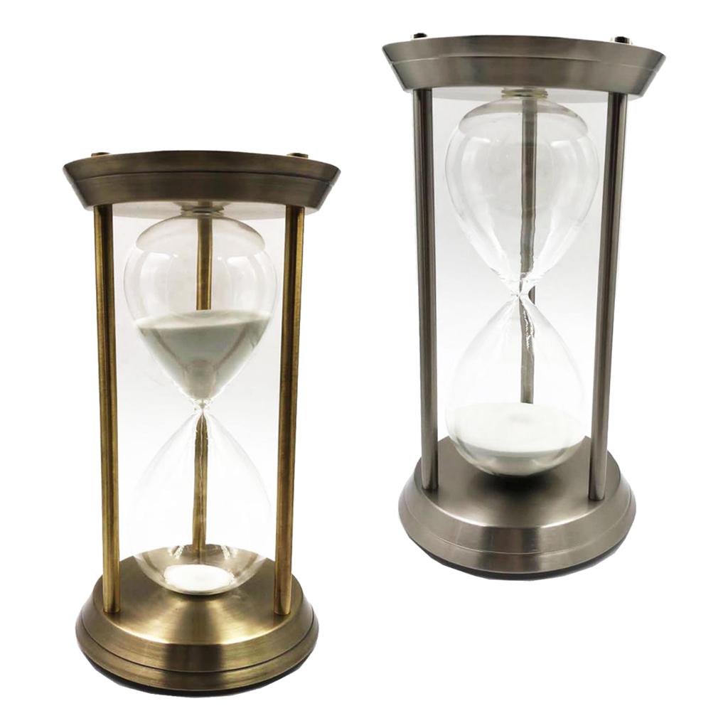 Metal Sandglass Rotating Hourglass Sand Clock Timers Desktop 60 Minutes