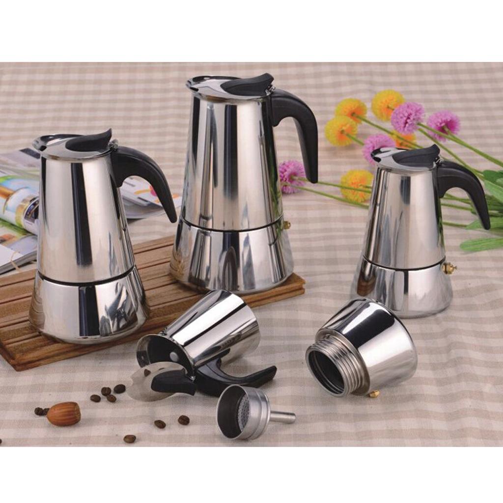 Stainless Steel Stovetop Moka Espresso Coffee Maker Pot Percolator 6 Cup
