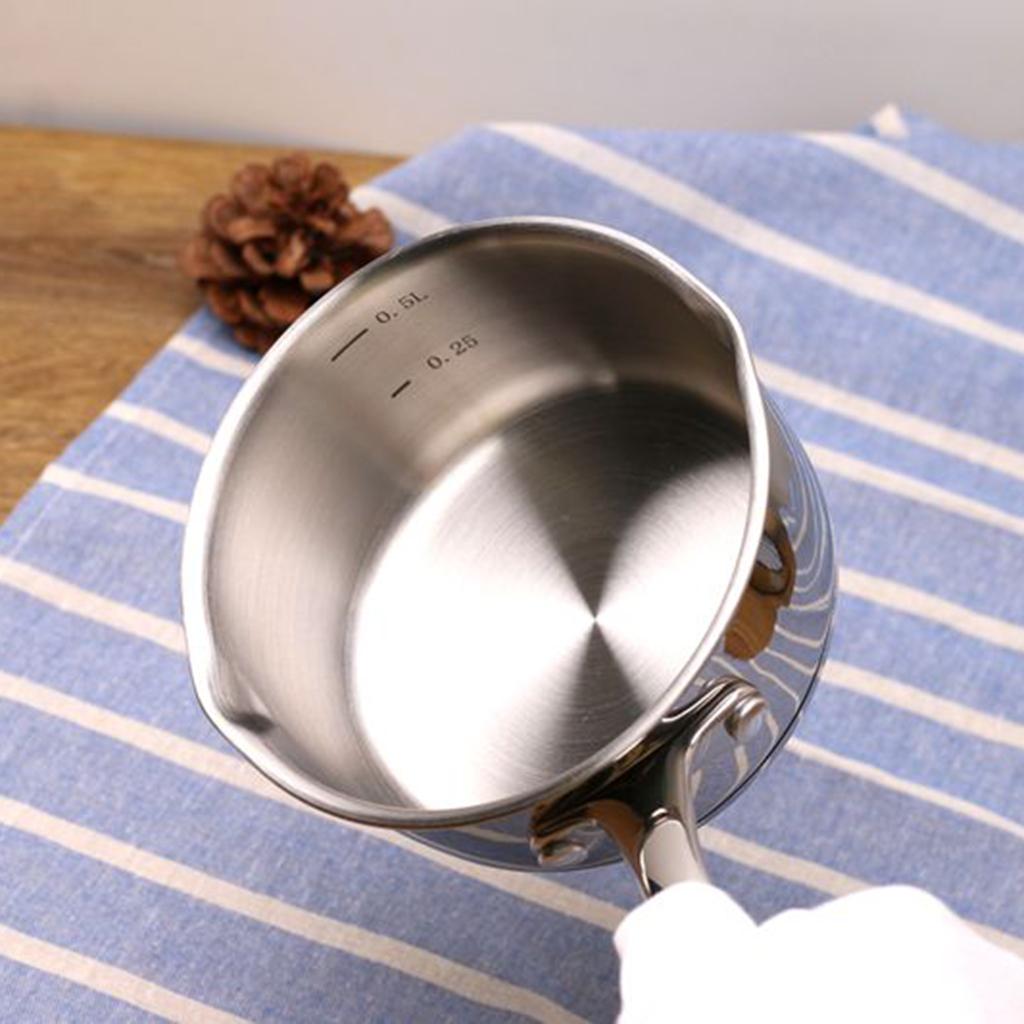Stainless Steel Mini Sauce Pan Nonstick Small Milk Pan Kitchen Tools 500ml