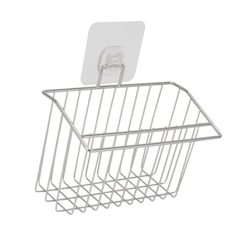 kitchen Cabinet Wall Mount Basket Large 19X11X15cm No trace Glue paste