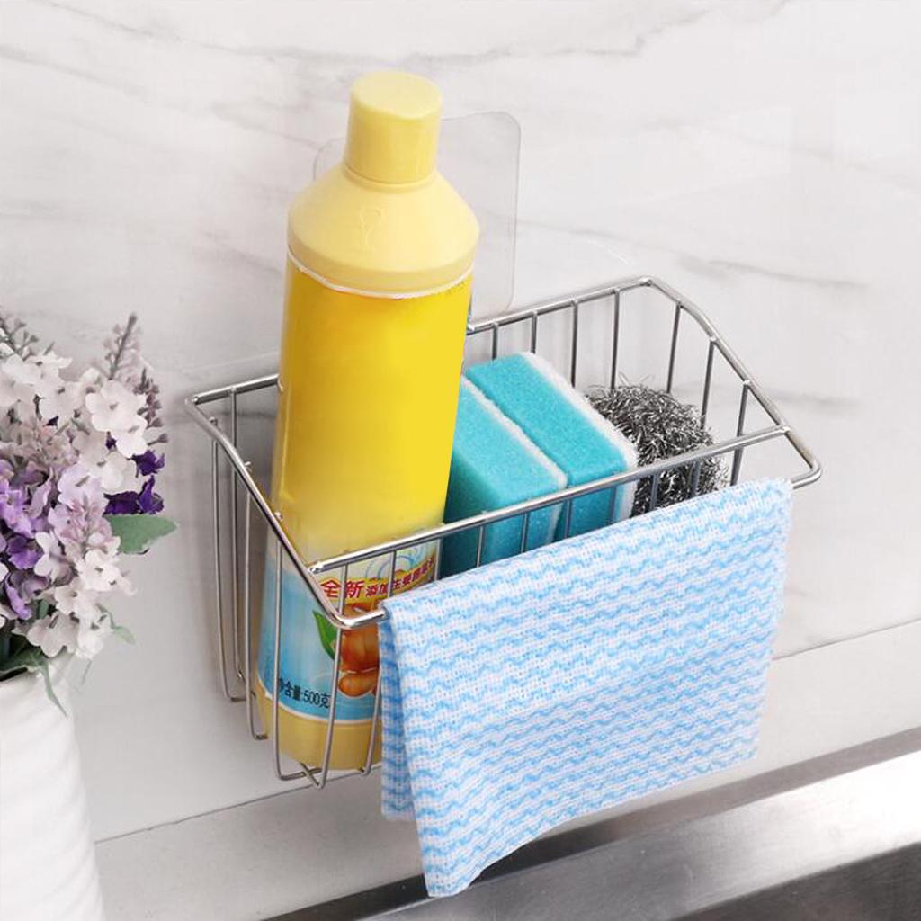 kitchen Cabinet Wall Mount Basket Large 19X11X15cm No trace Glue paste