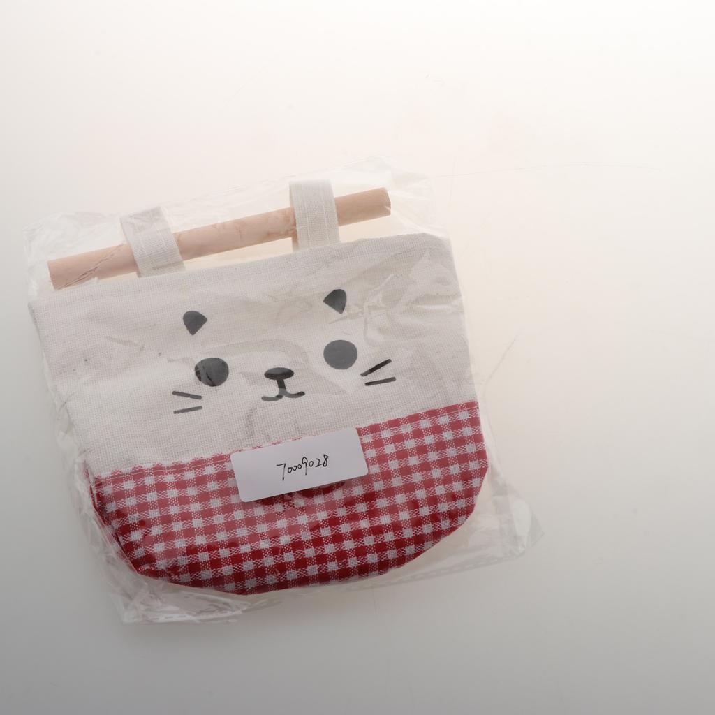 Cartoon Hanging Pocket Storage Bag Organizer Closet Rack Red Grid