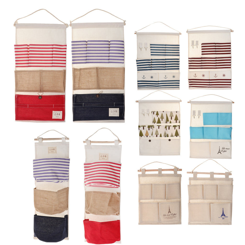 Over The Door Organizer Wall Hanging Storage Bag 5 Pocket Coffee Tower