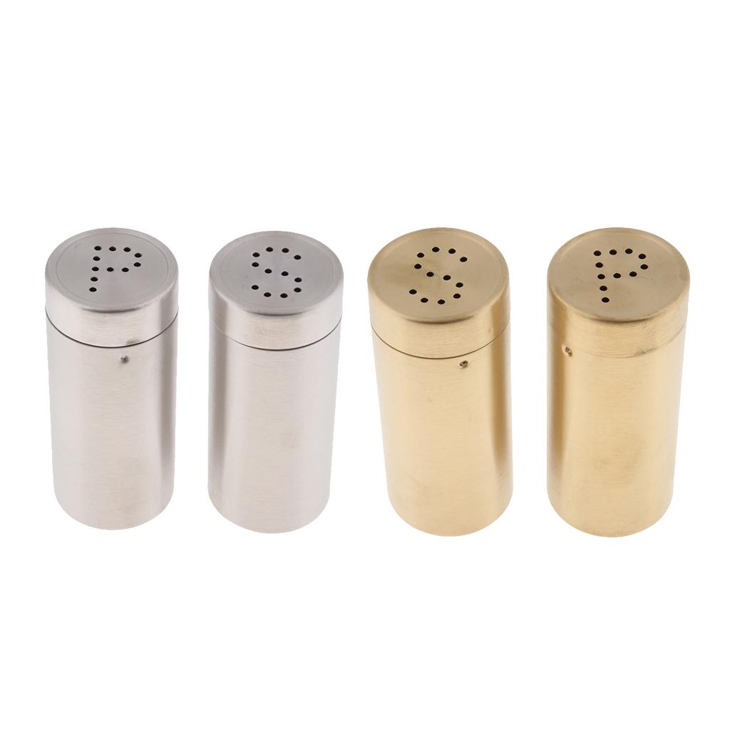 2Set 4Pcs Stainless Steel Salt Sugar Pepper Shaker Seasoning Cans set