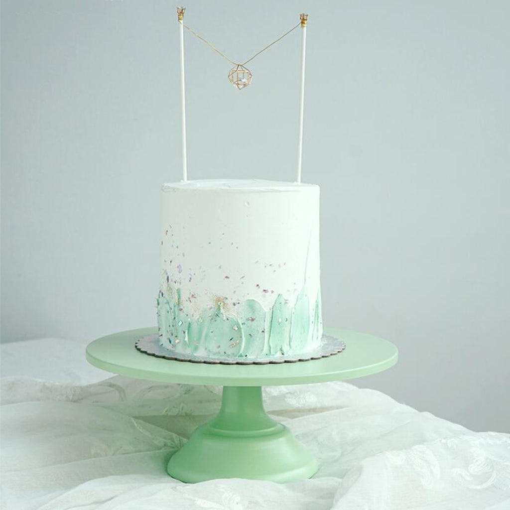 Metal Round Display Cake Stand Food Platter Serving Rack Holder Green 12inch