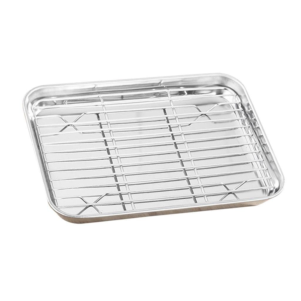 Stainless Steel Baking Tray & Removable Cooling Rack 9.0 x 6.7 x 0.95 inch