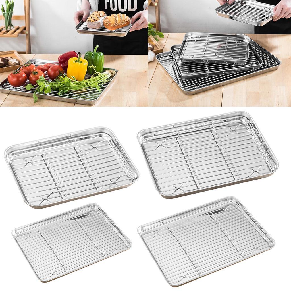 Stainless Steel Baking Tray & Removable Cooling Rack 9.0 x 6.7 x 0.95 inch
