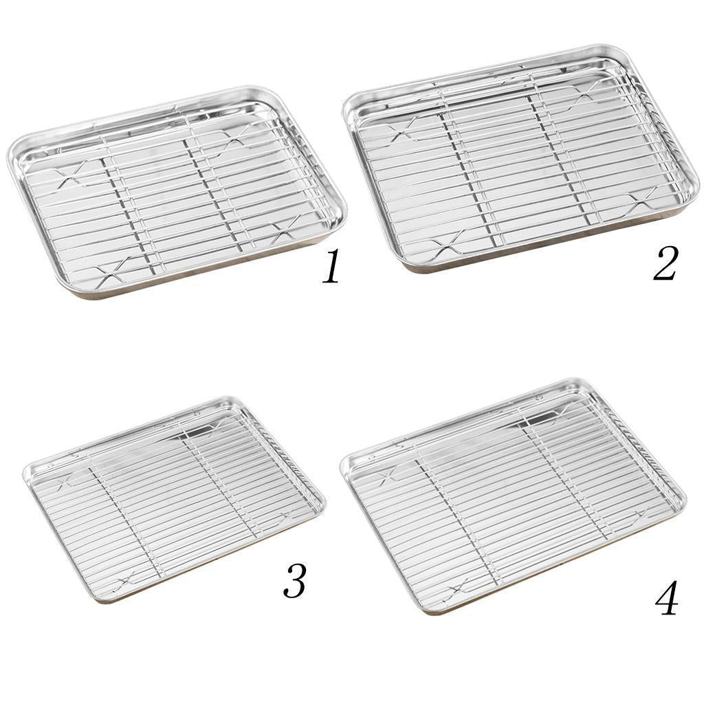 Stainless Steel Baking Tray & Removable Cooling Rack 9.0 x 6.7 x 0.95 inch