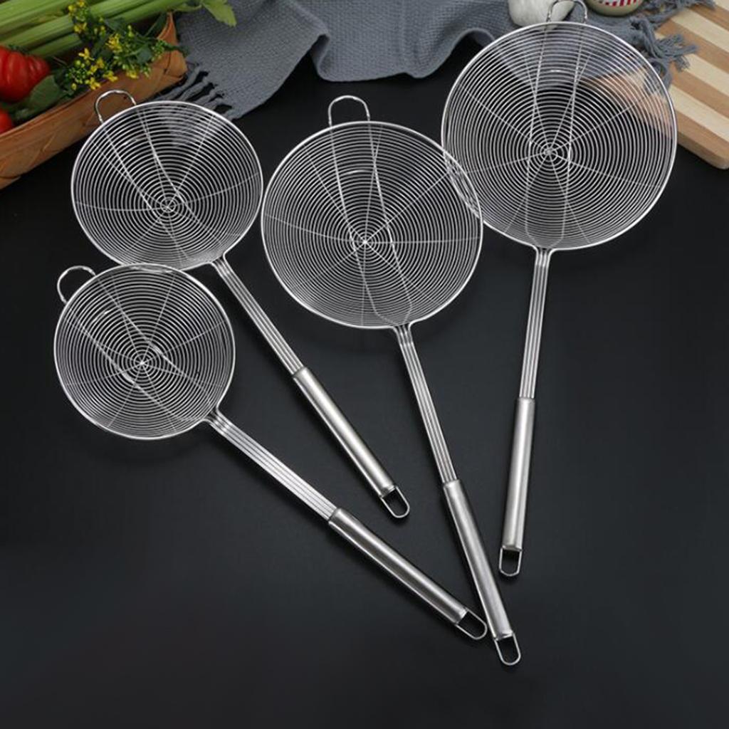 Stainless Steel Skimmer Strainer Wire Skimmer Spiral Mesh Skimmer Spoon 18cm