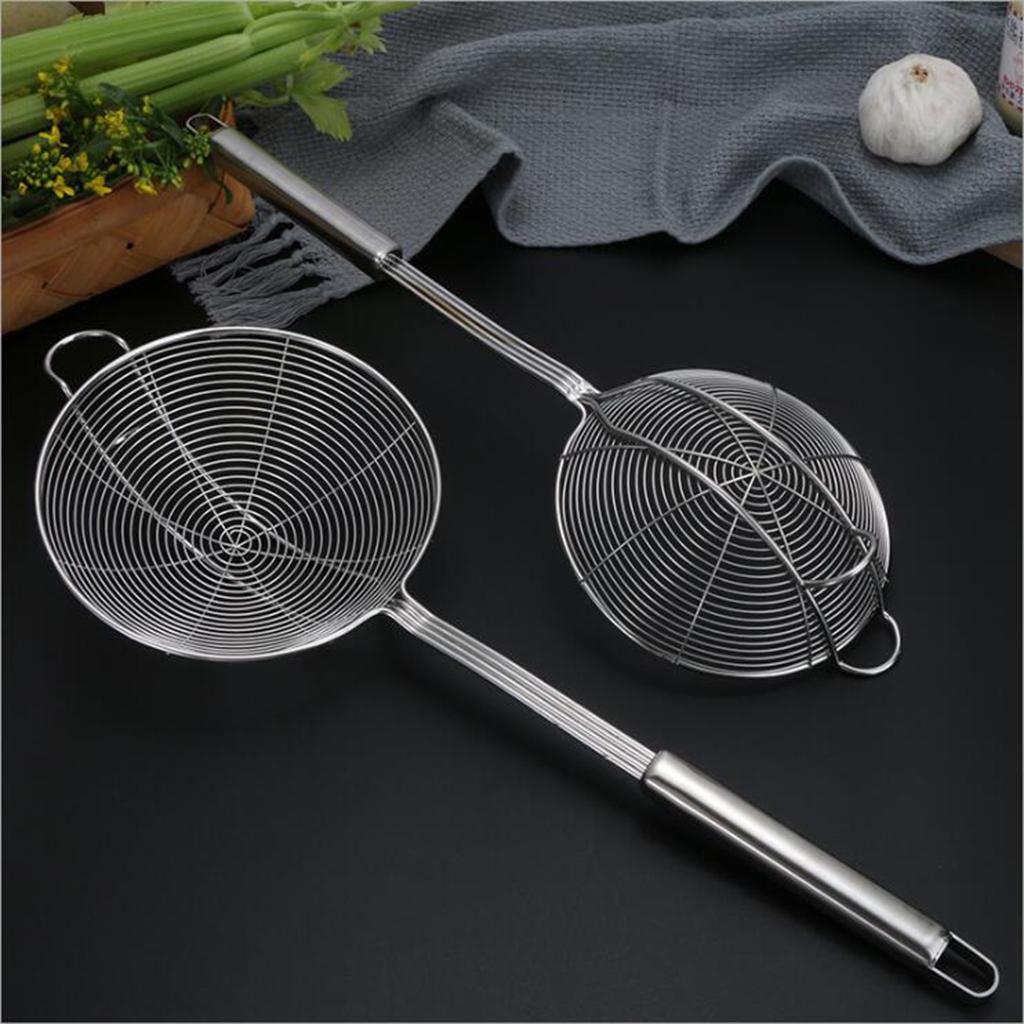 Stainless Steel Skimmer Strainer Wire Skimmer Spiral Mesh Skimmer Spoon 18cm
