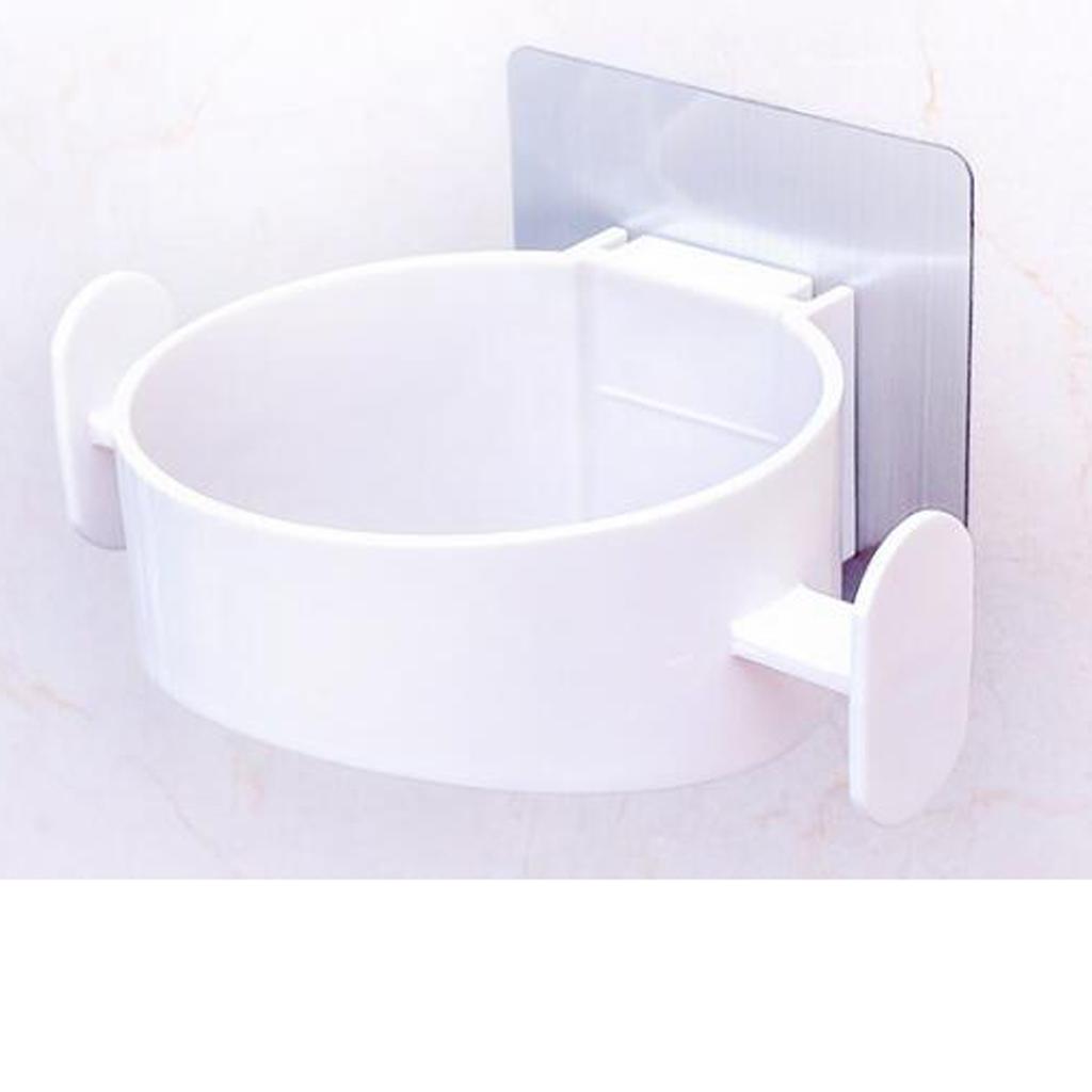 Hair Dryer Holder Wall Mount Self Storage Organizer Hair Blower Stand White