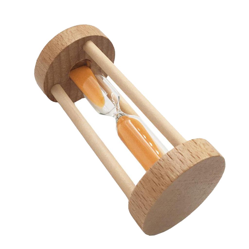 Wooden Sandglass Hourglass Sand Clock Timers Desktop Clock 3 Minute Orange