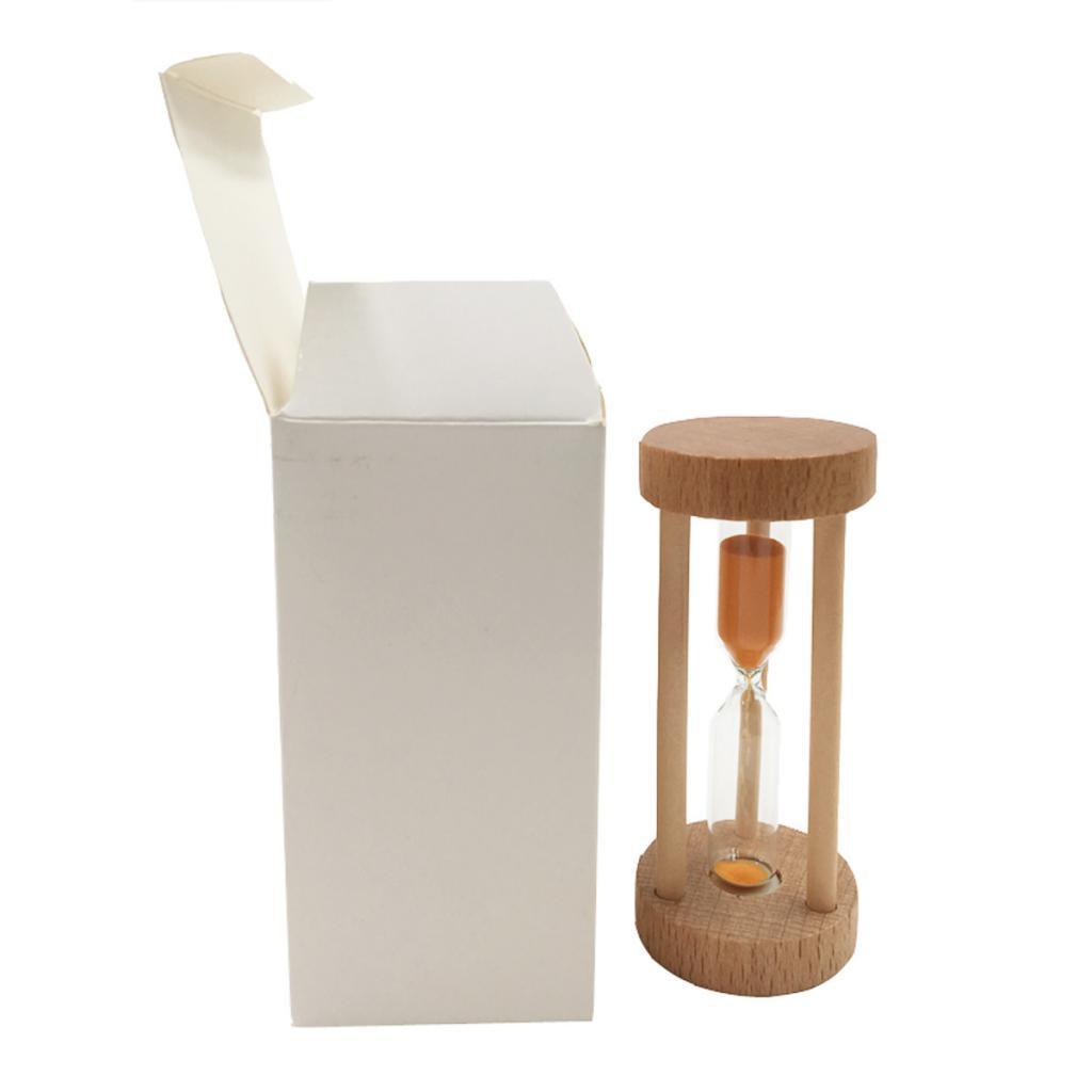 Wooden Sandglass Hourglass Sand Clock Timers Desktop Clock 3 Minute Orange