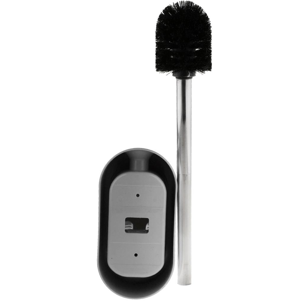Stainless Steel Handle Toilet Brush Cleaning Brush and Holder Set Silver