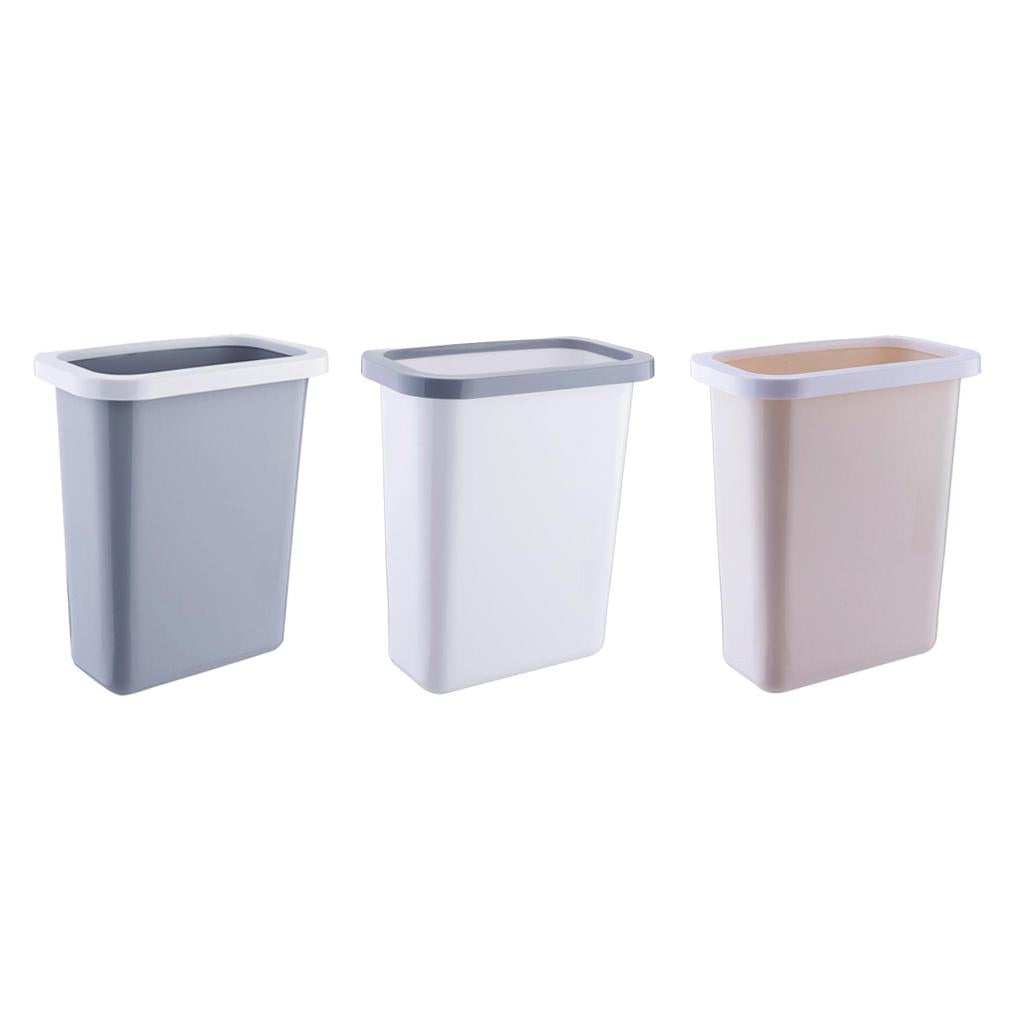 Kitchen Hanging Trash Cans Cabinet Hanging Plastic Waste Bins Bathroom Gray