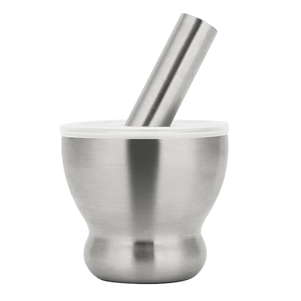Stainless Steel Mortar & Pestle Set Garlic Spice Herb Grinder Bowl shape