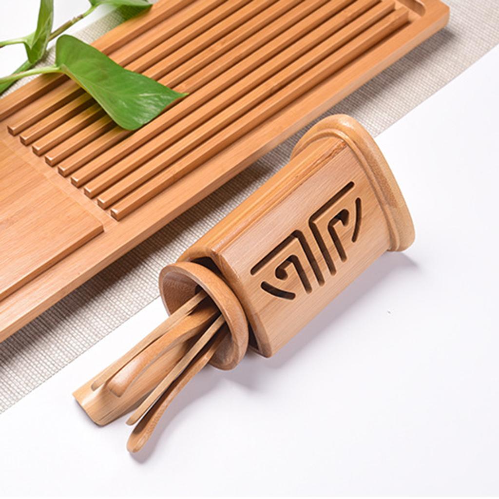 Bamboo Tea Set Classic Gongfu Tea Service Tools Small Natural Wood Saucer B